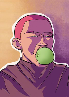 Poisson apple pink hair