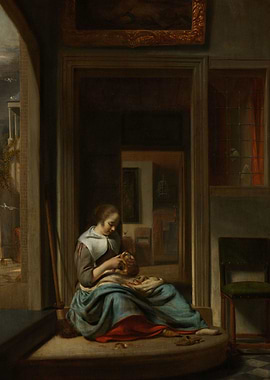 Woman Peeling an Apple