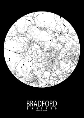 Bradford City Map Moon