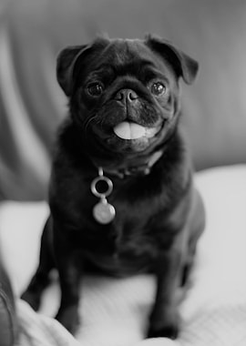 This Smiling Black Pug