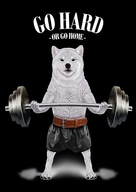 Shiba Dog Weightlifting