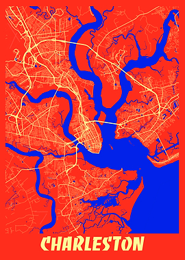 Charleston Retro City Map
