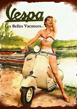 Vespa Les Belles Poster