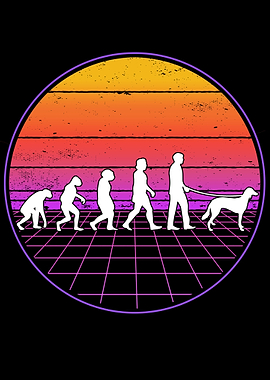 Saluki Vaporwave Evolution