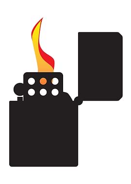 Lit Open Cigarette Lighter