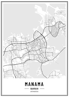 Manama Citymap poster