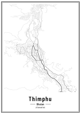 Thimphu Citymap poster