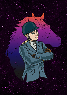 Girl with horse silhouette