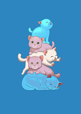 Cats Pink Orange Red