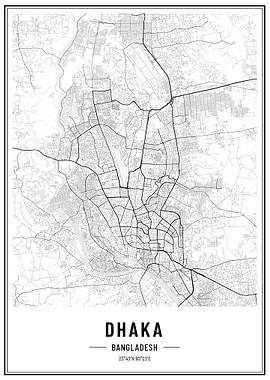 Dhaka citymap poster