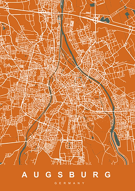 AUGSBURG City Map Germany