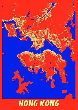 Hong Kong Retro City Map