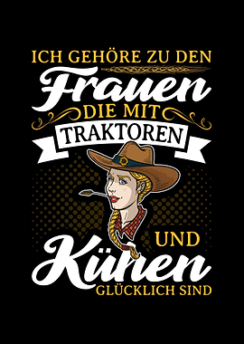 Kuh Landwirtin Traktoren