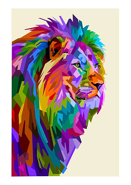 ABSTRACT POP ART LION