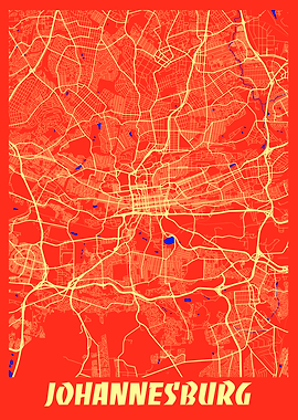 Johannesburg Retro Map