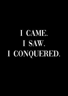 I Came I Saw I Conquered