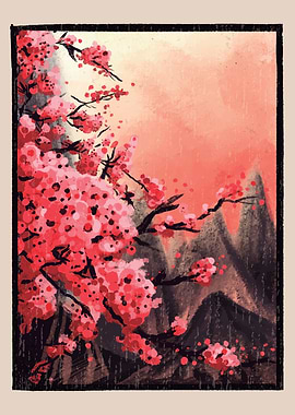 CHERRY BLOSSOM PAINTING