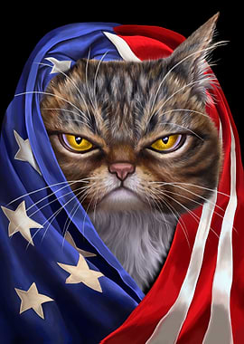 Tabby Cat USA Patriot
