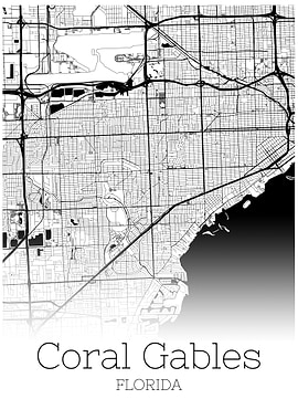 Coral Gabies Florida map