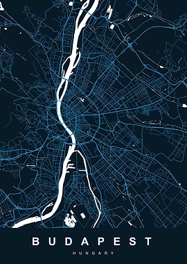 BUDAPEST City Map Hungary
