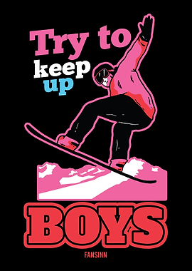 Daughter snowboarding in t