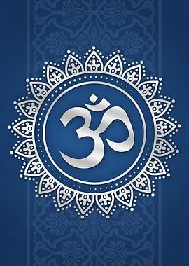 Hindu Ohm Symbol Blue