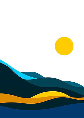 Abstract Wave Ocean Sun