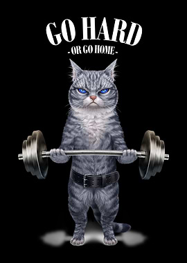 Grey Cat Weightlifting
