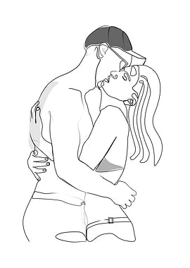 Women and Men One Line Art