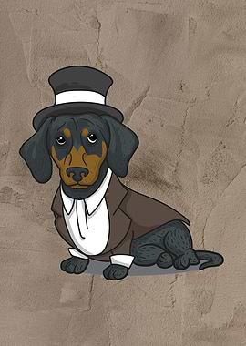 Dachshund in a suit