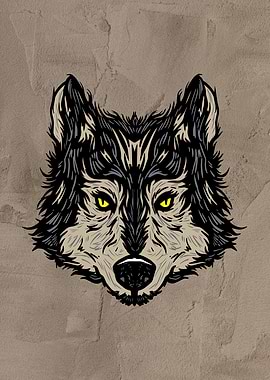Wolf with yellow eyes