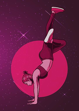 Hand stand done by female