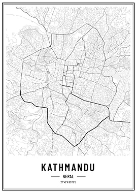 Kathmandu Nepal streetmap