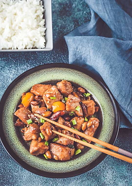 Bowl of Kung Pao chicken