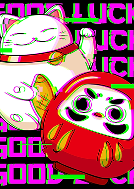 Maneki Neko Daruma Luck