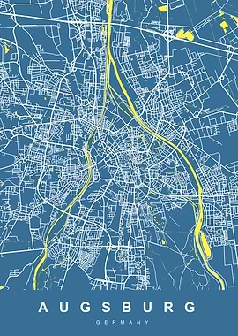AUGSBURG City Map Germany