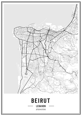 Beirut Lebanon Streetmap