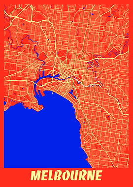 Melbourne Retro City Map