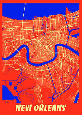 New Orleans Retro City Map
