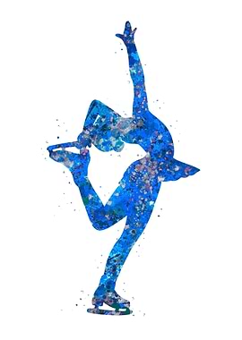 Ice skater blue art