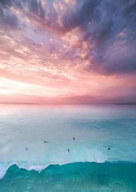 blue green sea plant cloud