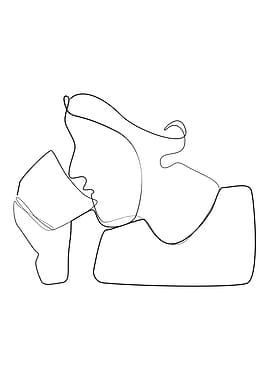 woman drinking coffee Art