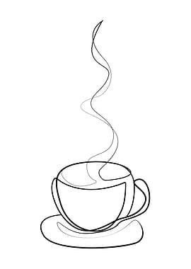 One Line Art Cofee