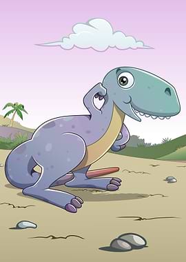 Cute smiling Tyrannosaurus