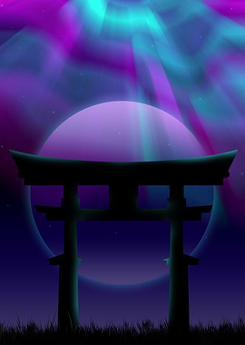torii gate aurora