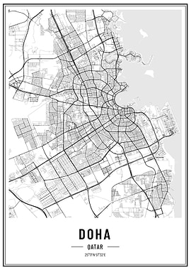 Doha Quatar streetmap