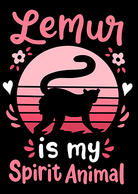 Lemur Spirit Animal Retro