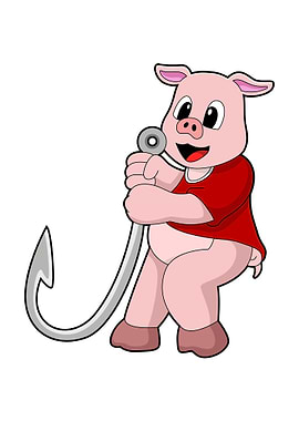 Pig Angler Fishing