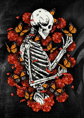 skull monarch butterfly