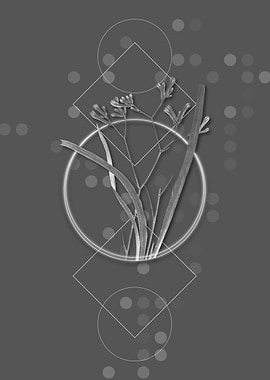 Gray Geometric Flower